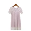 Girls Nightdress Lace Sleepwear Pajamas Spring Summer Kids Nightgown Children Night Dress Size 12 10 8 6 5 4 Years 210908