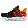 Söt mode baby barn sneakers led lampa tecknad mönster casual skor tjejer pojkar sport sneakers toddler footwear barn mesh g1025