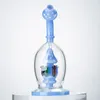 Unique Bongs 9 Inch Hookahs Glass Water Pipes Mushroom Ball Style Oil Rig Showerhead Perc Percolator Dab Rigs Blue Green With Bowl