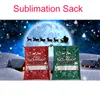 50 * 70 cm Spersonalizowany Santa Sack Sublimation Boże Narodzenie Torby Prezentowe Xmas Drzewo Dekoracji Festiwal Party Present