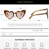 Lunettes de soleil Vintage pour femmes et hommes, surdimensionnées en forme de cœur, rétro de styliste, miroir UV 400, visière