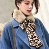 2020 Fall Winter Elegant White Black Faux Rabbit Fur Collar Scarf Neck Women Heart Polka Dot Foral Animal Printed Scarves Luxury H0923