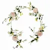 Flores decorativas grinaldas 1.85m Artificial Rose Ivy Videira Decoração de Casamento Real Touch Flower Flower String Casa Pendurada Garland Party Deco