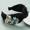 Korean Crystal Bowknot Headband for Woman Luxury Twisted Wide-brimmed Hairband Girls Party Hair Accessory Tiara Bezel