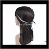 Beanie/Skull Hats Caps Hats, Scarves & Gloves Drop Delivery 2021 Fashion Mens Satin Durags Bandanna Turban Wigs Men Silky Durag Headwear Head