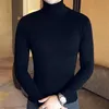 Märke Men Turtleneck Tröjor Och Pullovers Mode Strikkad Tröja Vinter Män Pullover Homme Ull Casual Solid Kläder 211006