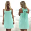 Casual Dresses Dress Women Clothes 2021 Summer Fashion Bow Sundress Solid Color Beach Chiffon Vestidos Plus Size