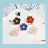 Kirschblume Gold Farbe Tasten Pins Abzeichen Taschen Japanische Art Schmuck Geschenk Mädchen HNM3G Broschen TUHX2