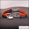 Charms bransoletki biżuteria Cheer Leader Horn życzenie nieskończoność miłość Veet Rope Wrap bransoletka dla kobiet mężczyzn luksusowy prezent sportowy Drop Delivery 2021 Qp6Rt