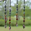 Pendants Natural Stone 7 Chakra Healing Energy Tassel Car Wall Hanging Pendant for Decoration Home Meditation Decor Jade Amethyst Tiger Eye