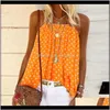 Blusar Kvinnor Kläder Apparel Drop Leverans 2021 Sommar Digtail Print Bluse Skjortor Kvinnor Sexig Strap Polka Dot Boho Tops Girls Fashion V-