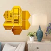 12 adet / takım 3D Normal Hexagon Ev Dekoratif Akrilik Ayna Duvar Çıkartmaları Oturma Odası Yatak Odası Posteri Dekor Odalar Dekorasyon