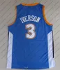 # 55 Dikembe Mutombo Maillots Pas Cher # 3 Allen Iverson Jersey # 15 Carmelo Anthony Jersey Bleu Cousu Chemises Collège S-XXL