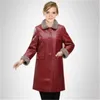 Искусственная кожаная куртка женские пальто PU черные куртки осень зима XL 5XL плюс размер моды бархата мама пальто FEMININA LR251 210531