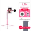 Monopods 67inch 170 cm Bluetooth-Compatibile Selfie Stick Treppiede con anello Light Selfie Beauty Ritratto Ritratto Illuminazione