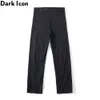 Plisowane proste spodnie męskie szare spodnie mody uliczne mężczyźni spodnie czarne 210603