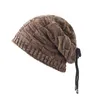 비니 캡 스카프 페이스 마스크 다기능 야외 겨울 푹신한 니트 니트 포니 테일 모자 따뜻한 헤드웨어 모자