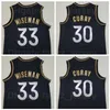 Män Basket James Wiseman Jersey 33 Klay 11 Thompson Draymond Green 23 Stephen Curry 30 Alla Stitching Team Black Navy Blå Vit Gul för Sport Fans Toppkvalitet