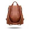 HBP icke-stor kapacitet Anti-stöld koreansk ryggsäck PU Simple Casual Soft Leather Women's Bag Sport.0018