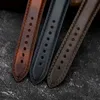 Watch Bands Hand-Made Leather Watchband 18 20 22MMOily Strap Gray-Brown Blue Top Layer Deli22