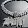 Новая мода позолоченные полные CZ Diamond Came Ice Out Diy пользовательские названия буквы кулон ожерелье с бесплатными 3 мм круглосуточная веревка цепь хороших украшений