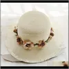 Широкие шляпы Breim Hats Hats, шарфы перчатки мода Aessoriestravelvel Flower Enchellish Водосборное фестиваль пляж лето складной праздник W