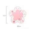 Mjuka Sakura Coaster Pads Bordsskål Pottmugg Mats Kök Kontor Anti-Skid Tea Cup Värmebeständig placemat för matbord T2i51848