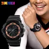 SKMEI 1189 Mężczyźni Sport Cyfrowy Zegarek Chronograf Budzik Outdoor Pełny Czarny Dual Time Display Watches X0524