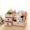 Träförvaring Box 28x18x16cm Smycken Container Makeup Organizer Case Handgjorda DIY Assembly Cosmetic Organizer Wood Box för