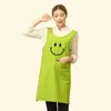 Cute Funny Japanese-style Apron Work Clothes Home Kitchen Cooking Breathable Cotton Waist Pinafore Women 210629
