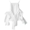PEUT-U U Noir Blanc Solid Camis Slash Neck Bow Chic Sleevelss Top B0098 210529