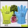 Sile Microondas Alta temperatura Guantes a prueba de calor Guantes antideslizantes para horno Parrilla de barbacoa Guantes Herramienta para hornear de cocina Vt0528 6Vmhb Mwzgp