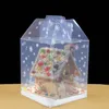 150pcs 15*15*18cm Transparent Gingerbread House Package Cookie Cake Candy Chocolate Box Wedding Favors Boxes For Apple Free DHL