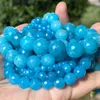 Other Natural Blue Chalcedony Jades Stone Aquamarines Beads Loose Spacer Necklace Bracelet Accessories For Jewelry Making Rita22