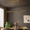 Hanglampen Chinese stijl licht luxe lange holle creatieve eenvoudige woonkamer eettafel volledige koperen kroonluchter