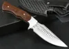 В наличии!! Прямой охотничий нож 3CR13MOV Point Point Satin + лазерный узор Blade Full Tang Razewood ручка ножи с кожаной оболочкой