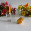 3ML 6ML Octagonal Glass Bottle with Gold Lid, Aroma Roll on Bottle, Perfume Roller Bottles, Essential Oil Packaging, 50pcs/Lot