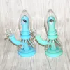 Eye mini bubbler Hookahs silicone smoking pipes Water Pipe multiple Color Silicon Oil Rigs Bongs with 14mm Glass Bowls