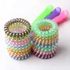 Party Favor Colorful Elastic Girls Women Rubber Coil Hair Ties Spiral Shape Ring Bands Ponytail Holders Accessories ZZE5644