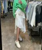 韓国のシックなファッションオールマッチフレッシュスリムハイウエストホワイト不規則な真菌スカート女性Ruffled Faldas Mujer Modaエレガントなセクシー210610