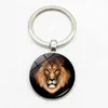 Osobowość Dominowanie Domingle King Lion Moda Wysokiej Jakości Brelok Key Key Biżuteria Wisiorek Wypukł Szkło