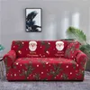 1 2 3 4 Seter Christmas Sofa Pokrowce na salon Elastyczne Slipbovers Stretch All-inclusive Couch Cover Home Xmas Decor 211207