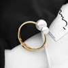 Gold Color Bracelet For Women Pretty Jewelry With Dissymmetry Pearl Ladies Fashion Bangles Bangle