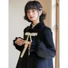 Women's Wool & Blends Lolita Warm Winter Japanese Kawaii Coat Women Ruffled Patchwork Overcoat Female Korean Bow Loose Outwear Jacket 2022