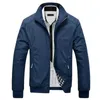 Mäns nya casual affärsjackor manlig solid färg högkvalitativ vårhöst smal stående krage zip coat grossist 5xl x0710