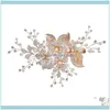 Hoofdbanden sieradentrendy bloem bruiloft aessories parel strass pin hoofdtooi handgemaakte bruids tiara vrouw prom haar sieraden drop levering