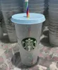 Starbucks Mermaid Goddess 24oz / 710ml Tazze di plastica Bicchiere Riutilizzabile Paglia Latte Tè Acqua fredda Tazze di neve DHL libero