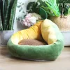 Cute Avocado Shape Cat Beds Nest Warm Pet Cat House Removable Sleeping Bags Cushion Soft Velvet Puppy Kennel Sofa