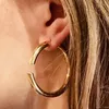 Hoop & Huggie Minimalist Big/Small Geometric Round Earrings High Polished C Shaped Titanium Steel Piercing Jewelry
