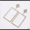Шарм ювелирные украшения доставка 2021 преувеличенные квадратные акриловые полые бриллианты модные серьги для женщин 1MDZF